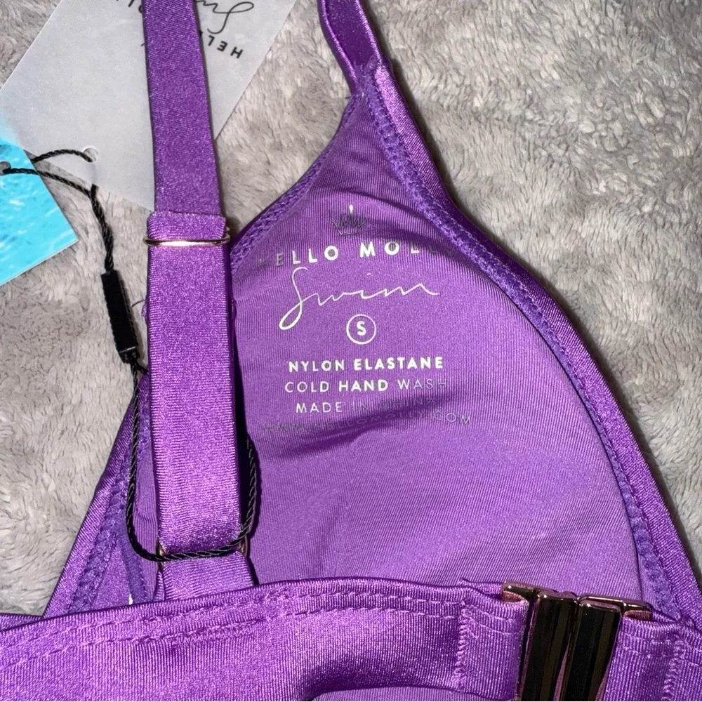 Hello Molly | Purple Triangle Bikini Top - Picture 5 of 5
